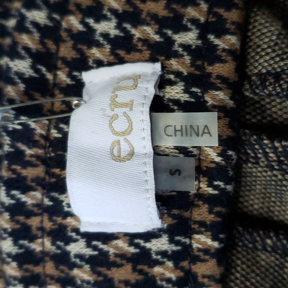 Ecru New Springfield Classic Pull On Pant Houndstooth size S - Picture 9 of 11